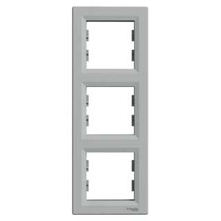 Asfora - Krycí rámeček trojnásobný vertikální, aluminium, EPH5810361