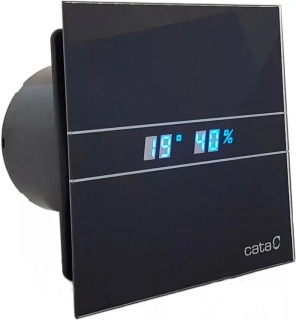 Ventilátor CATA e100 sklo, žaluzie, časovač, vlhkostní senzor, černý, 00900602